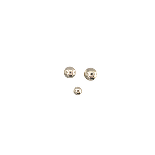 Dome threadless end in white gold, 2-4mm