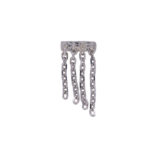 Imogen threadless quadruple chain dangle in white gold, right