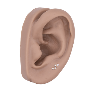 Intention threadless cluster with CZ gems in yellow gold