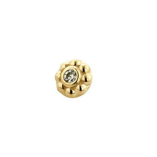 Ipsa threadless end with 1.5mm gem in rose gold