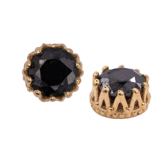 King end in rose gold with 4mm black CZ, threaded for 14g