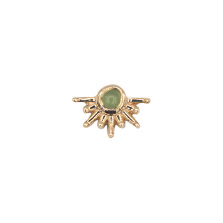 Live to Tell in yellow gold with 1.5mm chrysoprase, threadless