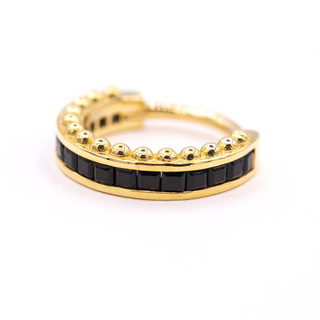 Marah hinge ring with faceted onyx in 14k yellow gold, 16g 3/8"