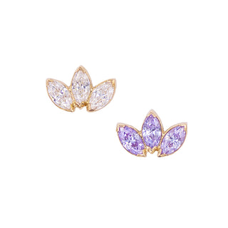 Marquise fan threadless end in rose gold