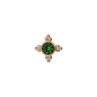 Mini Kandy with green tourmaline in rose gold, threadless