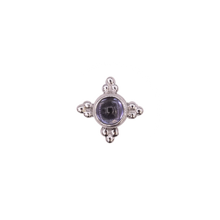 Mini Kandy threadless end with tanzanite cab in white gold