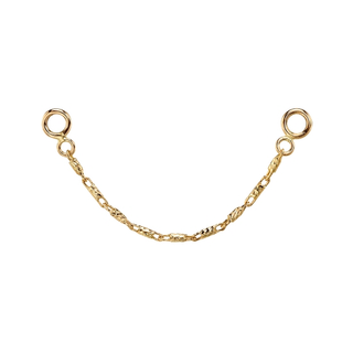 Miranda diamond cut chain in yellow gold, 1.5" 14g jump rings
