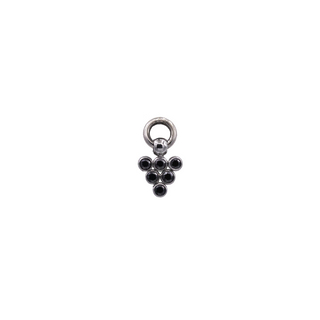Mythic 6 gem triangle charm in titanium