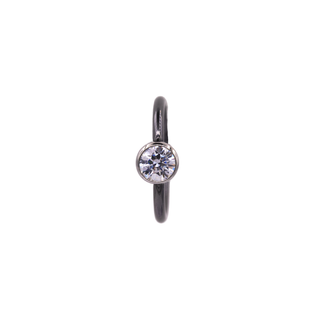 Black niobium captive ring with 3mm faceted gem bead, 18g