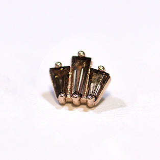 Oceane with smokey quartz in rose gold, threaded for 14g