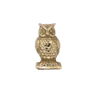 Owl end in yellow gold, threaded for 14g