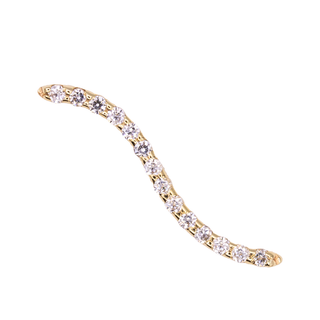 Path S-shaped threadless end with CZ gems in yellow gold