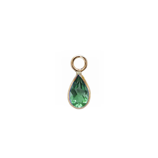 Pear charm with emerald in yellow gold