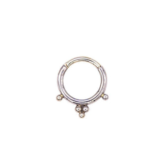 Pyramid hinged ring in 14k white gold, 16g 5/16”