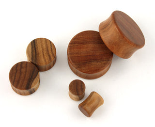 Regular wood plugs in wild olive, 7/8" (22mm)