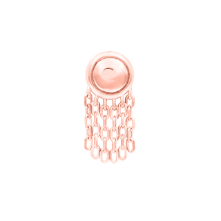 Charlie threadless dome with chain fringe in rose gold