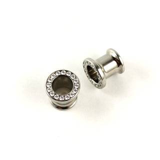 Gemmed eyelet in titanium with 16-2mm gems, 00g, DF CZ