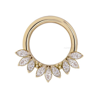 Sedona seam ring in yellow gold CZ and beaded accents, 14g 3/8