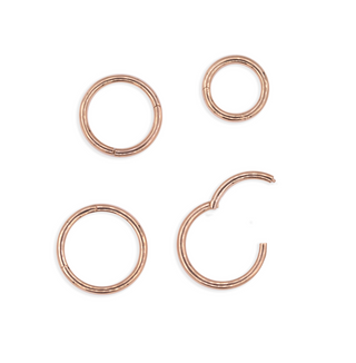 Hinged clicker in rose gold, 18g