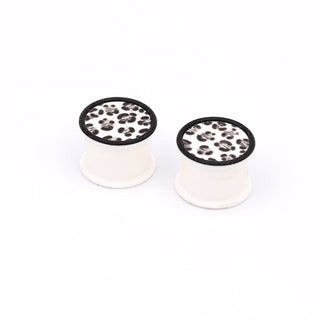 Leopard print plugs in silicone, 1/2”
