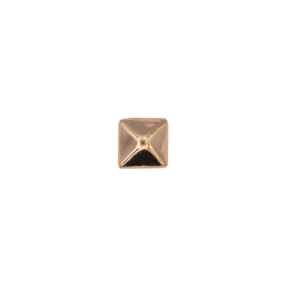 Square pyramid in rose gold, 3mm, threadless