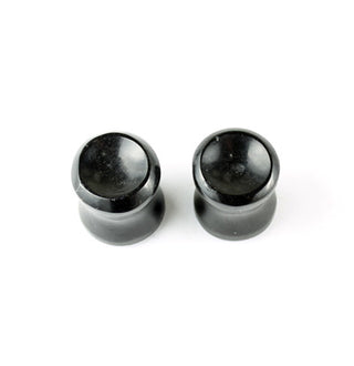 Concave black stone plugs, 1/2" (13mm)