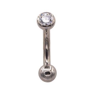 Faceted gem curve for christina piercing, 10g