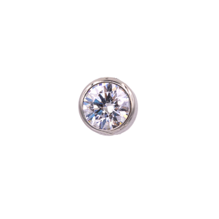 Bezel gem captive bead with faceted gem in titanium