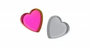 Heart end in titanium, 3/16”, threadless