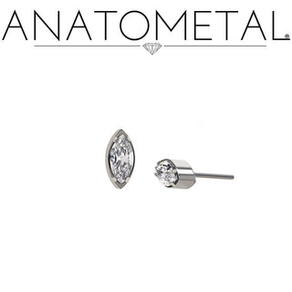 Marquise bezel end in titanium, threadless