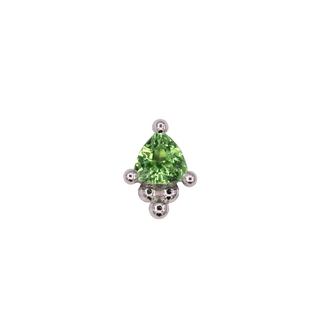 Timka with green tsavorite garnet in platinum, threadless