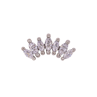 Tiny Athena with CZ in white gold, threaded for 18g/16g