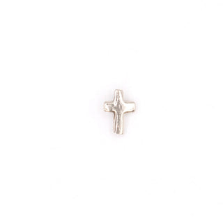 Micro cross threadless end in white gold