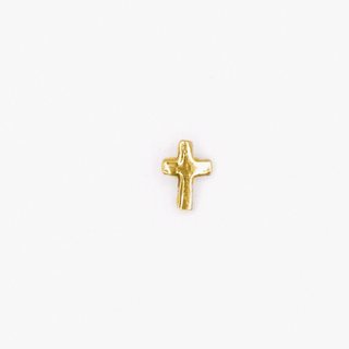 Micro cross end in yellow gold, threadless