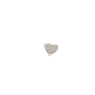 Heart threadless end in white gold, 2.5mm