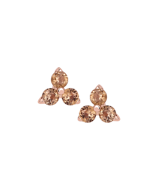 Trio threadless end in rose gold with 2mm gems, special order colors