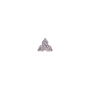 Trio threadless end with 1.5mm diamonds in platinum
