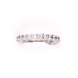 Side-set transition seam ring in white gold, 16g 7/16" diameter