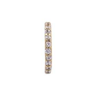 Vertical gem clicker with CZ gems yellow gold, 18g 5/16”