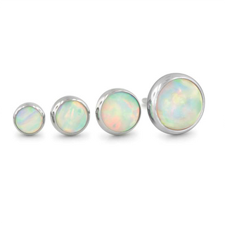 Cabochon threadless gem end in titanium, 5mm size