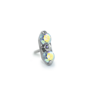 Duet threadless end in titanium with 2-2mm gems