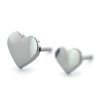Heart threadless end in titanium 4mm