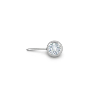 Curved bar threadless end with 2.5mm gem in titanium for 16g bars