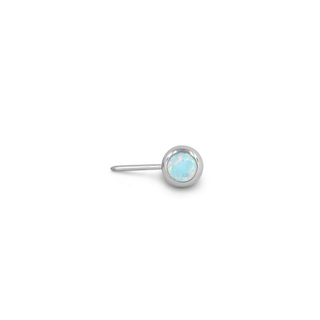 Side-set cabochon gem threadless end in titanium, 18g, 2mm