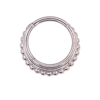 Zara stacked hinge ring  in 14k white gold, 16g 3/8