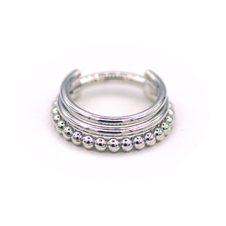Zara stacked hinge ring  in 14k white gold, 16g 3/8