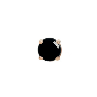 Ziana threadless end with 4mm prong onyx end in rose gold