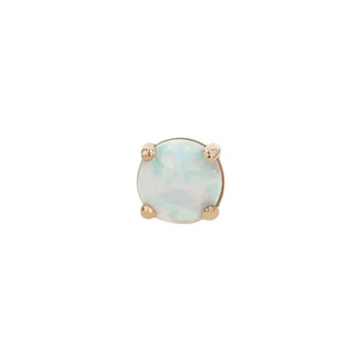 Ziana threadless end with 4mm prong white opal end in rose gold