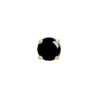 Ziana threadless end with 4mm prong onyx end in yellow gold
