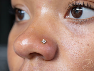 Forte threadless end in titanium w/ 4-1.5mm gems